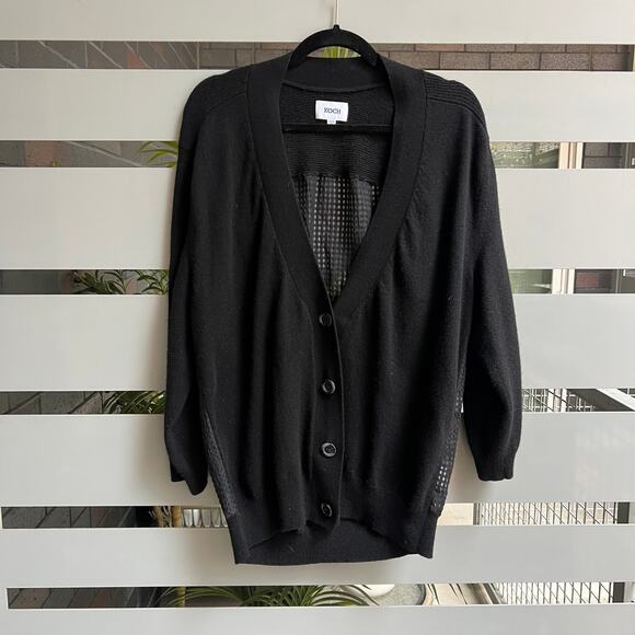 Koch Black Wool Cashmere Cardigan Sweater Size S - Picture 3 of 9